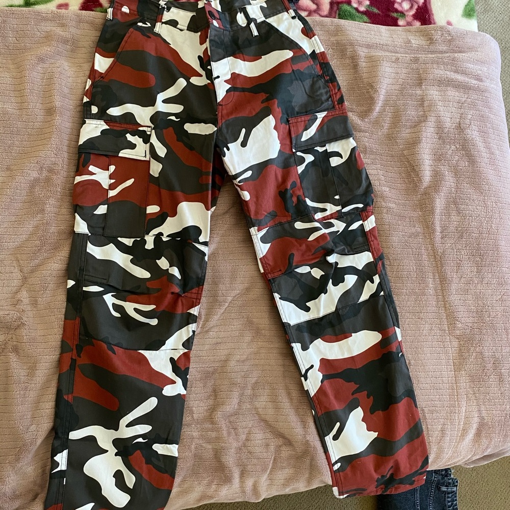 Red Camouflage Cargo Pants